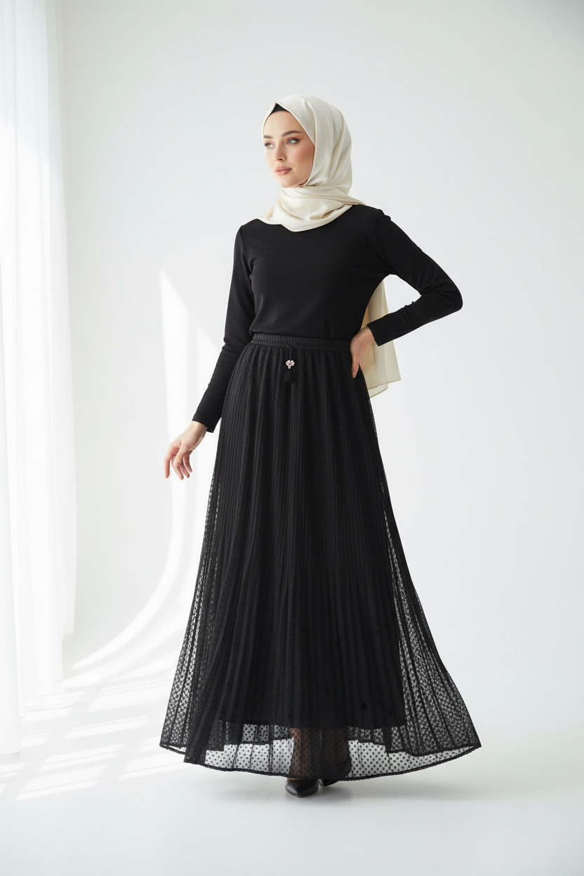 Jupe Longue Noire – mannequin hijab