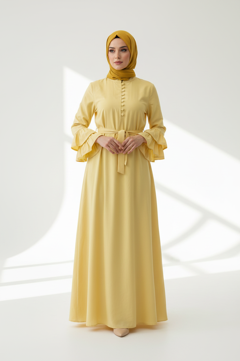 Robe Longue Jaune – mannequin hijab